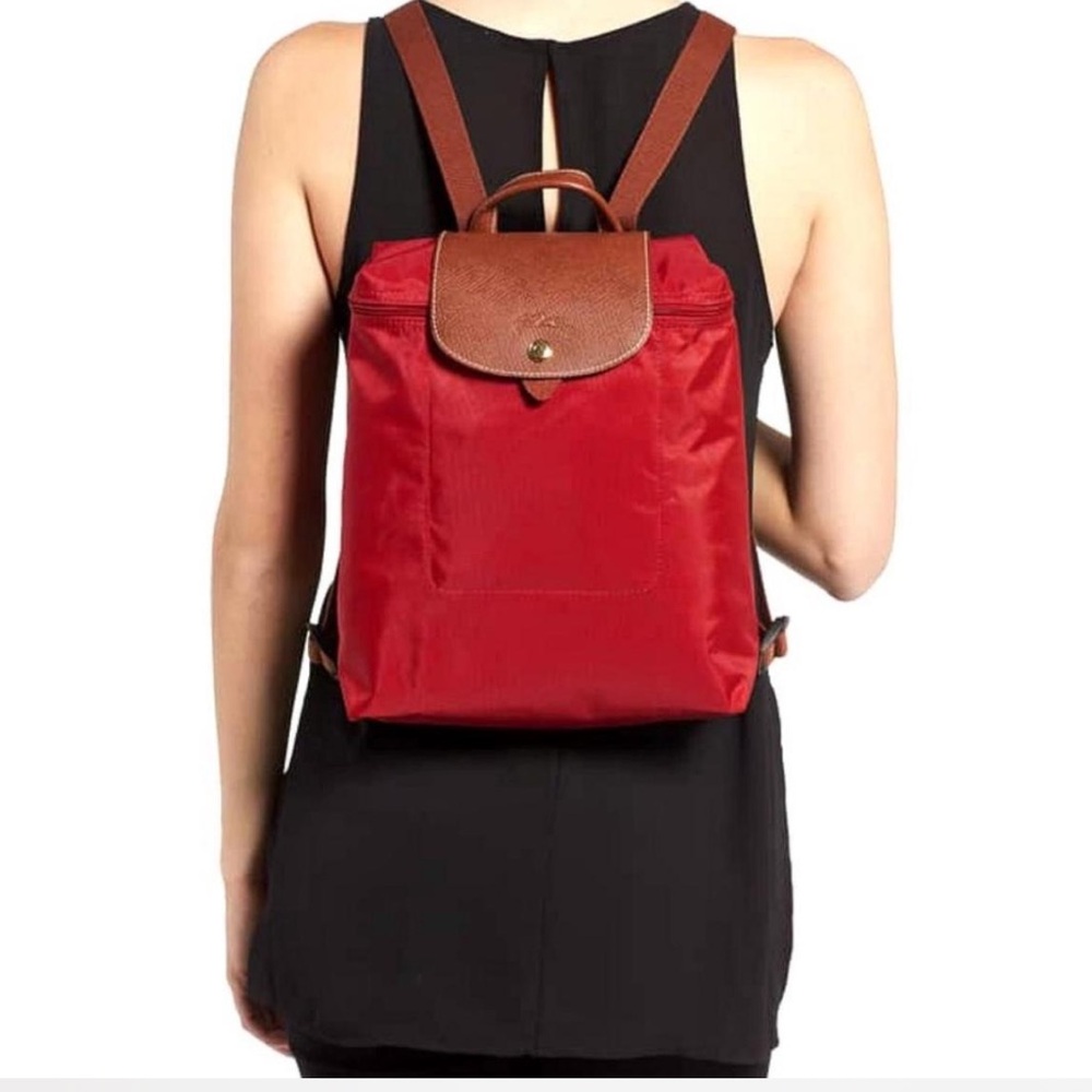 Longchamp Red Le Pliage Original Backpack